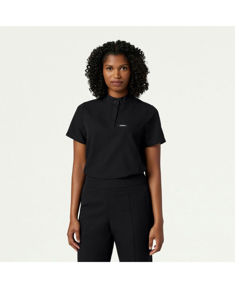 Women's Savi 1-Pocket Classic Banded Collar Scrub Top