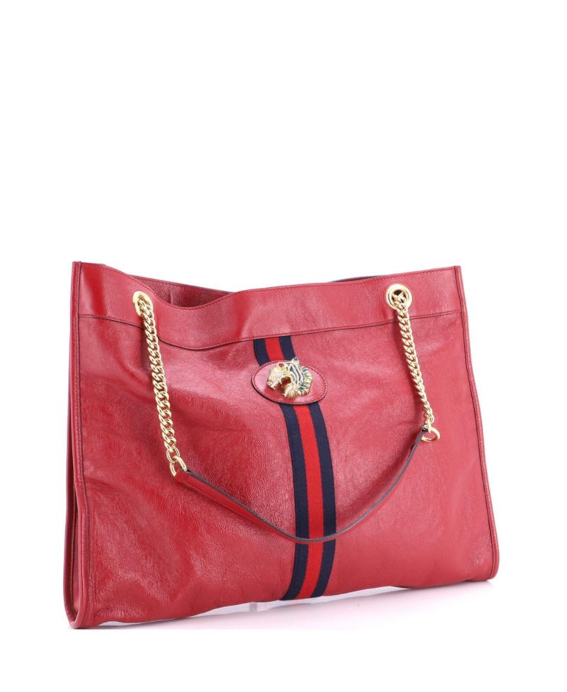 Large Rajah Chain Tote Leather