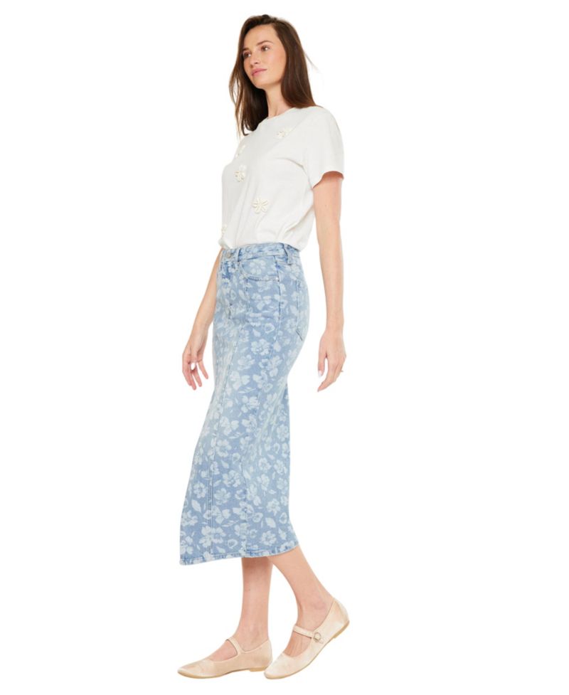 Women's Hibiscus High Rise Midi Skirt