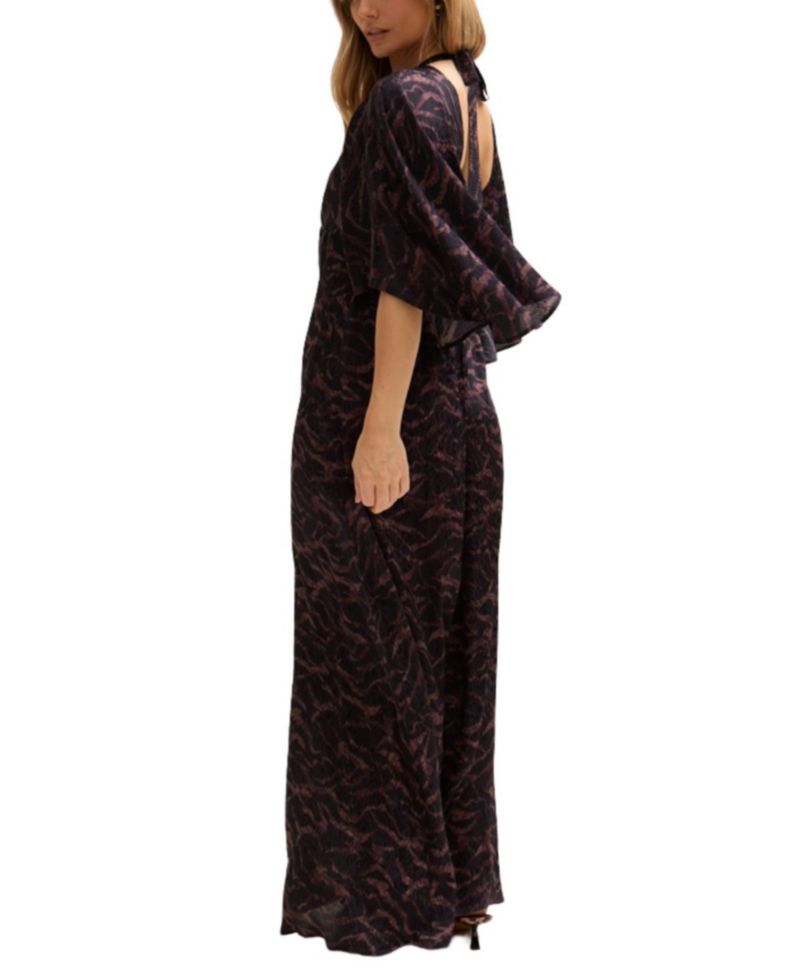 Women's Lydia Angel Sleeve Midnight Tiger Print Maxi Dress
