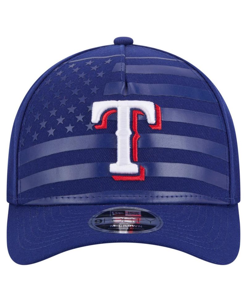 Men's Royal Texas Rangers American Flag 9FORTY M-Crown A-Frame Adjustable Hat