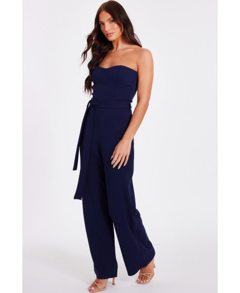 Women's Scuba Crepe Bandeau Jumpsuit