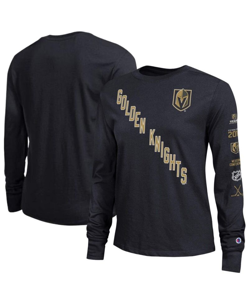 Women's Black Vegas Golden Knights 2-Hit Long Sleeve T-Shirt
