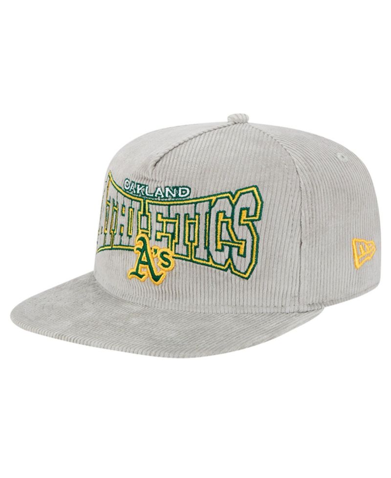 Men's Gray Oakland Athletics Corduroy Golfer Snapback Hat
