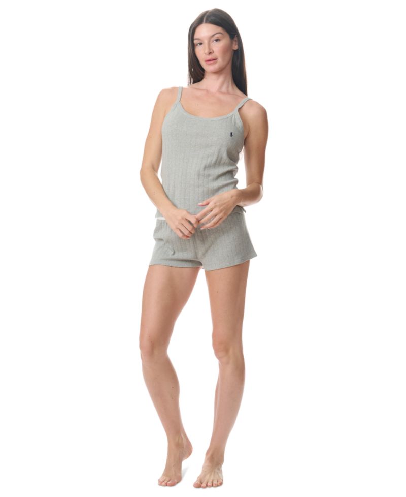 Women's Cotton Cami Top & Shorts, 2-Piece Pajama Set