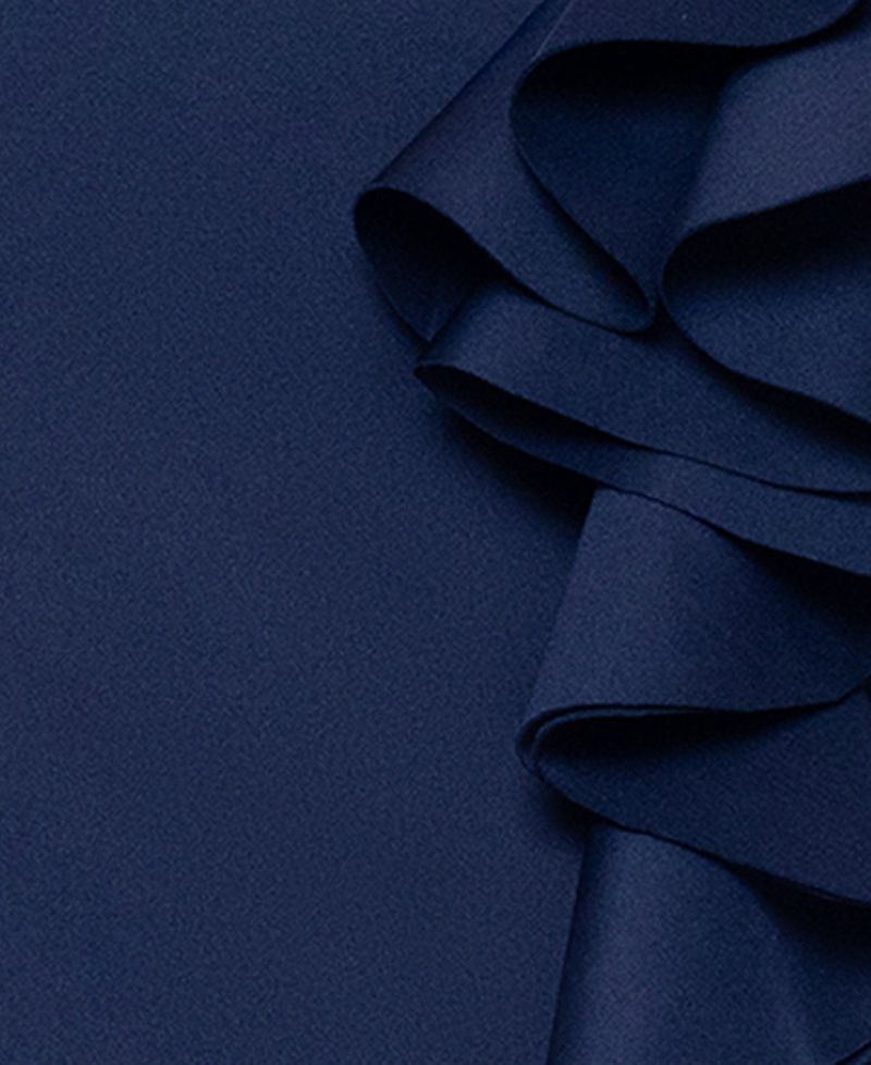 Women's V-Neck Ruffle Detail Midi Dress
