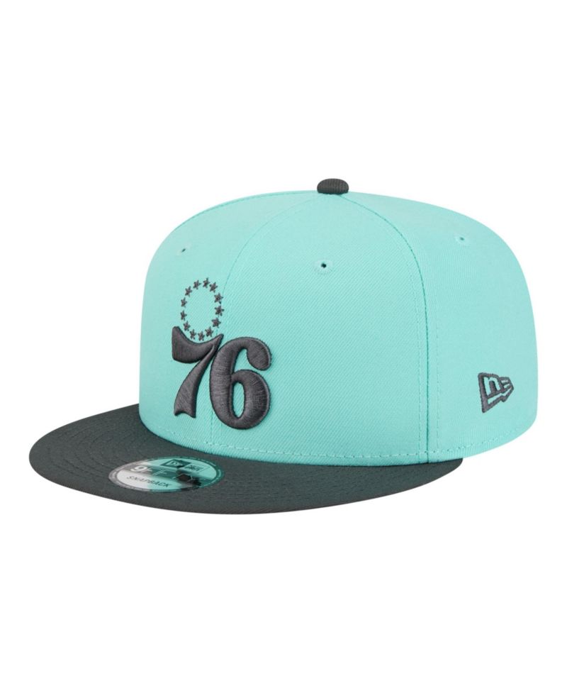 Men's Turquoise/Charcoal Philadelphia 76ers Color Pack Two-Tone 9FIFTY Snapback Hat