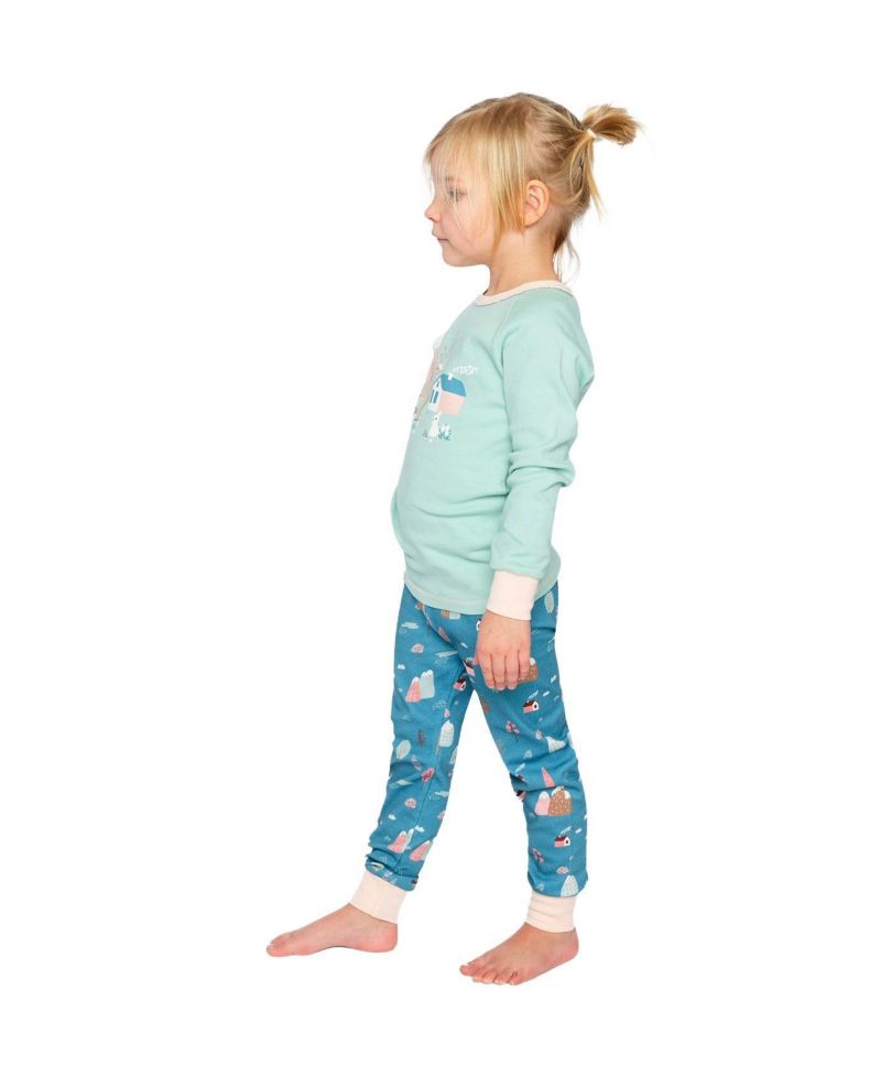 Little Girls 6-12 Cotton Two Piece Pajama Set House Print