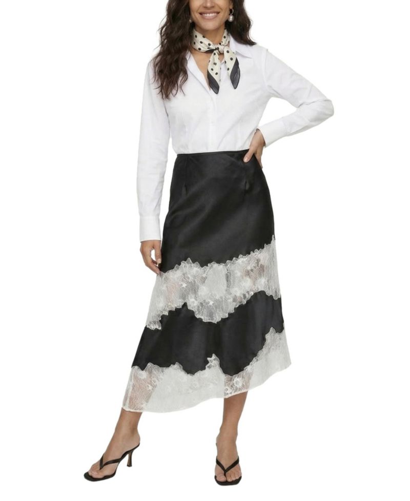 Women's Elenor Lace Insert Midi Skirt