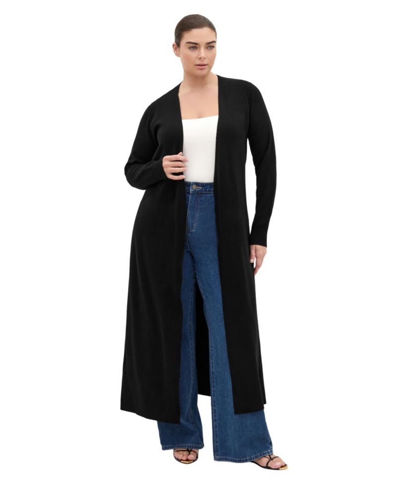 Plus Size Goldie Longline Pull-On Cardigan