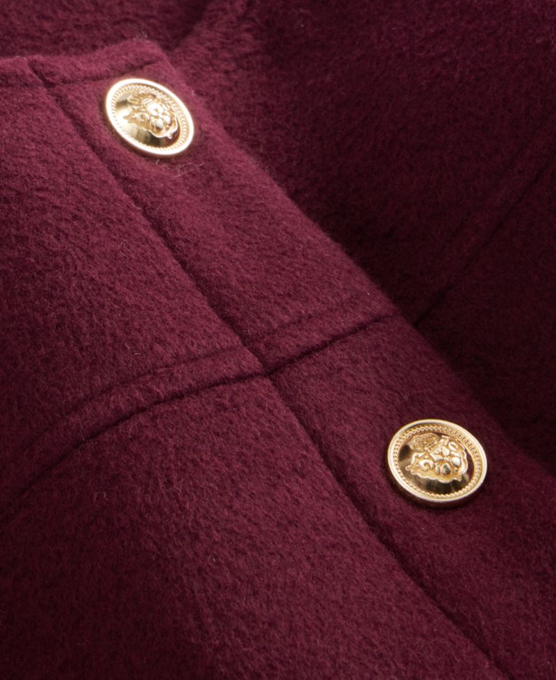 Petite Poly-Wool Blend Snap-Front Jacket