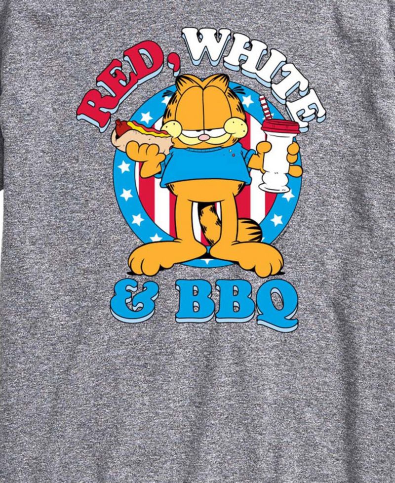 Men's Garfield Red White And BBQ Short-Sleeve Graphic T-Shirt