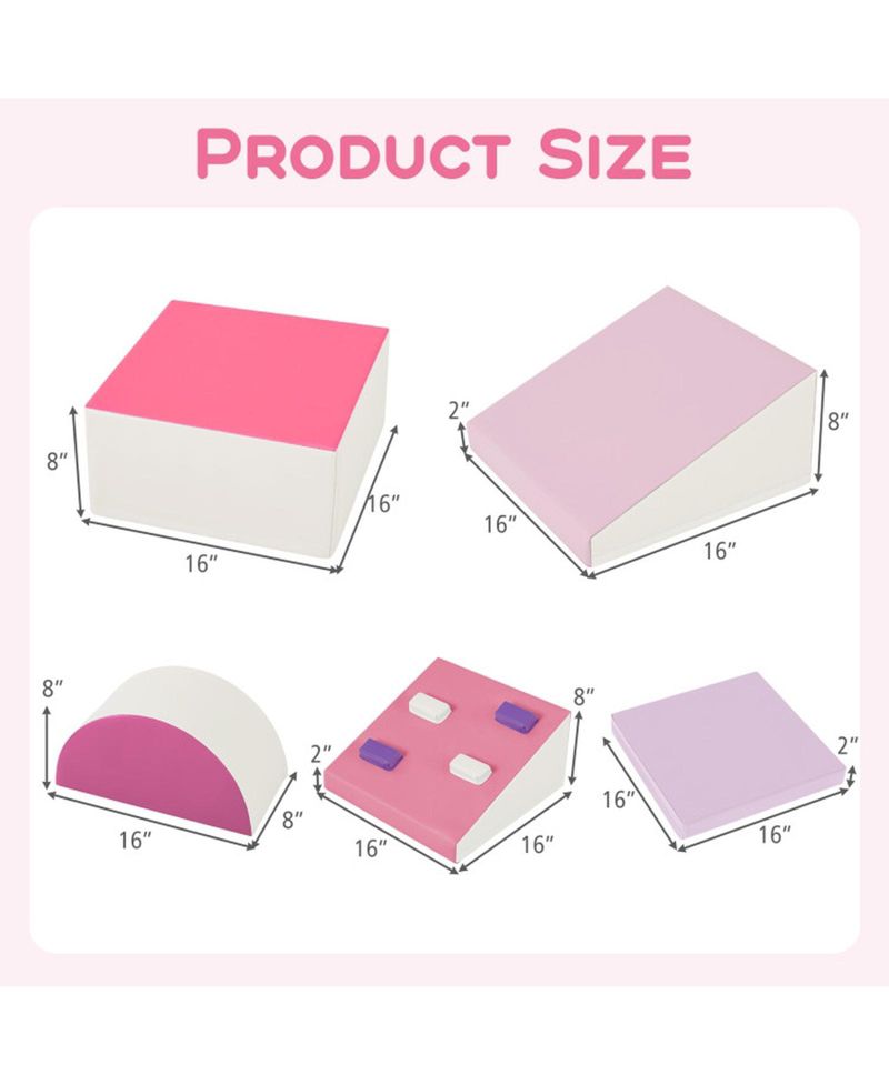 Toddler Standard Soft-Foam Climbing Triangle Ramp 6-Piece Play Set