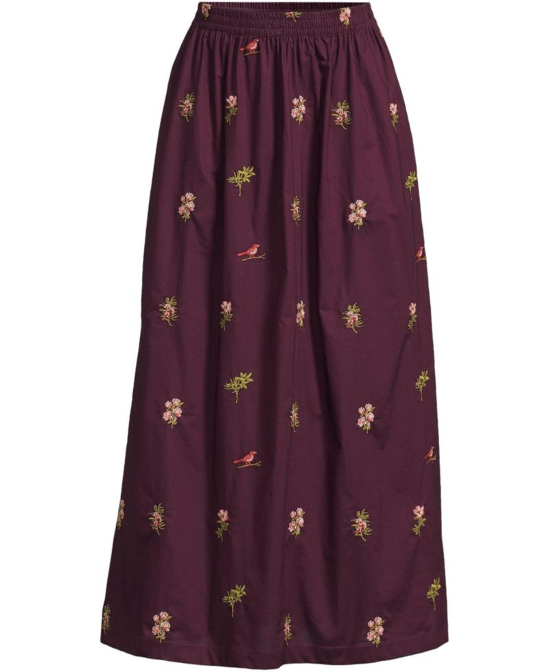 Women's Poplin Pull On Maxi Skirt