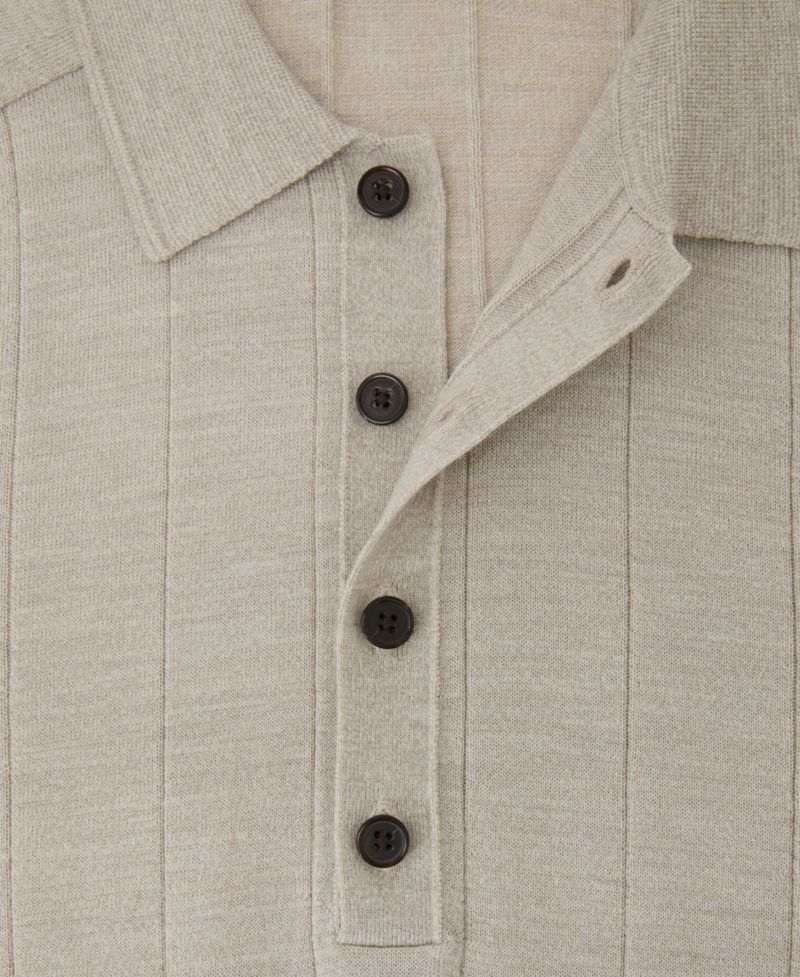 Men's Greyson Merino Wool Wide-Rib Polo Shirt