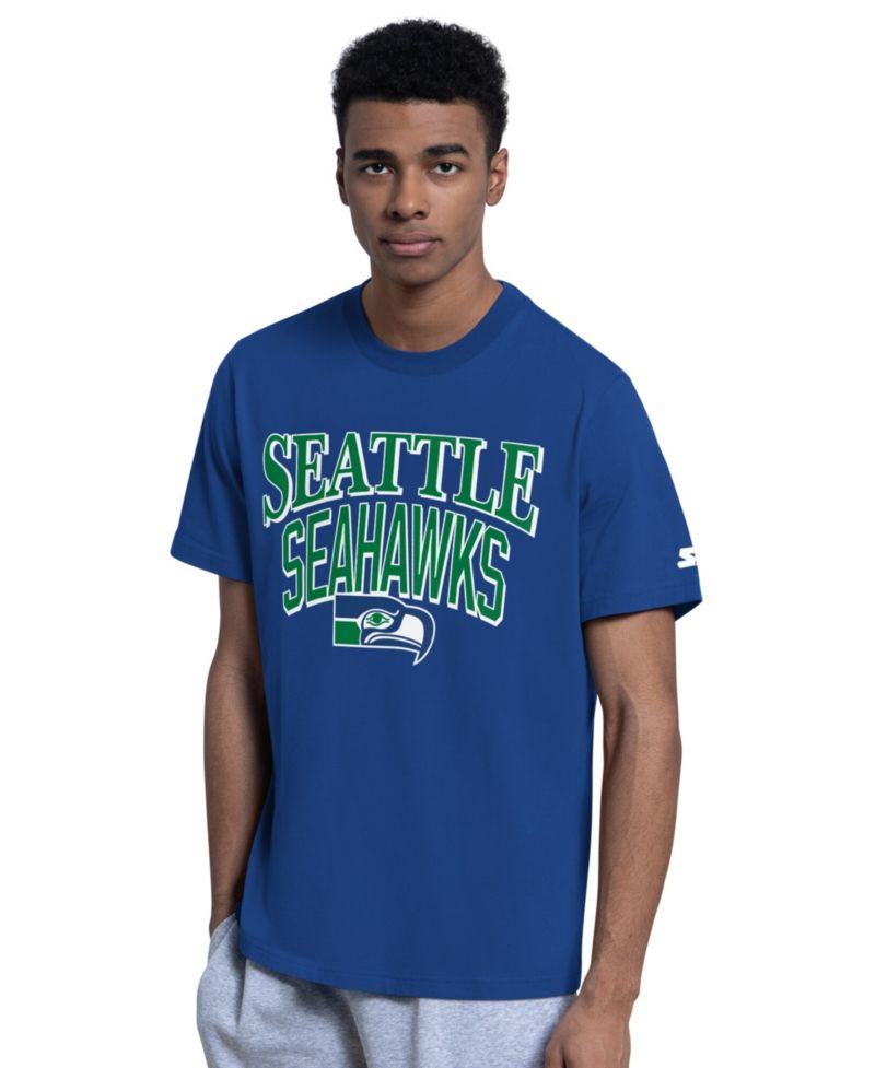 Men's Royal/Heather Gray Seattle Seahawks Two-Pack Throwback Logo T-Shirt Set