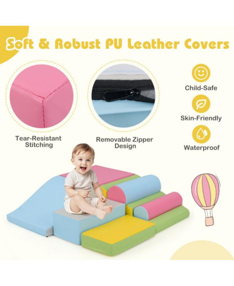 Soft Foam Climbing Block Set for Toddlers with Stackable Shapes