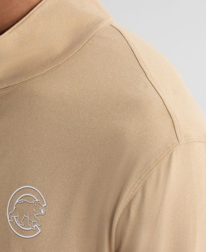 Men's Khaki Chicago Cubs Clutch Quarter-Zip Pullover Sweatshirt