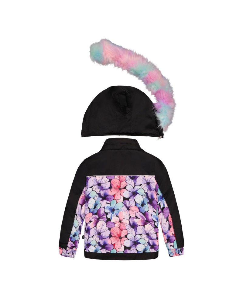 Little and Big Girl (6-14) Two Piece Play Snowsuit Floral Print with Gradient Pants