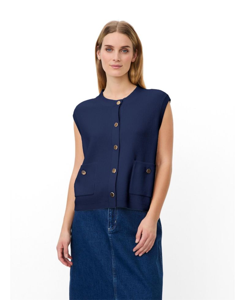 Women's MaLossan Button-Front Crew Neck Knit Vest
