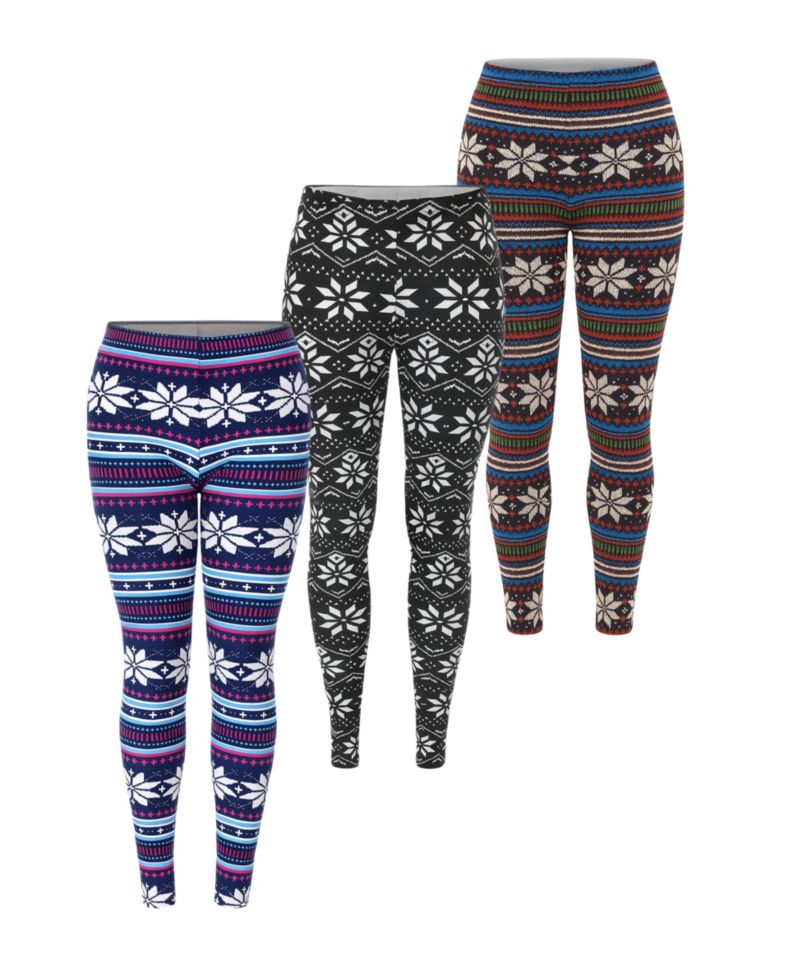 Plus Size Holiday Legging Pants, 3-Pack