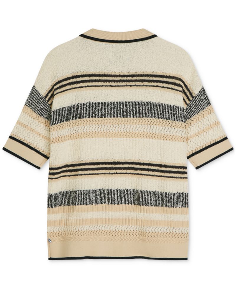 Men's Striped Short-Sleeve Knit Polo