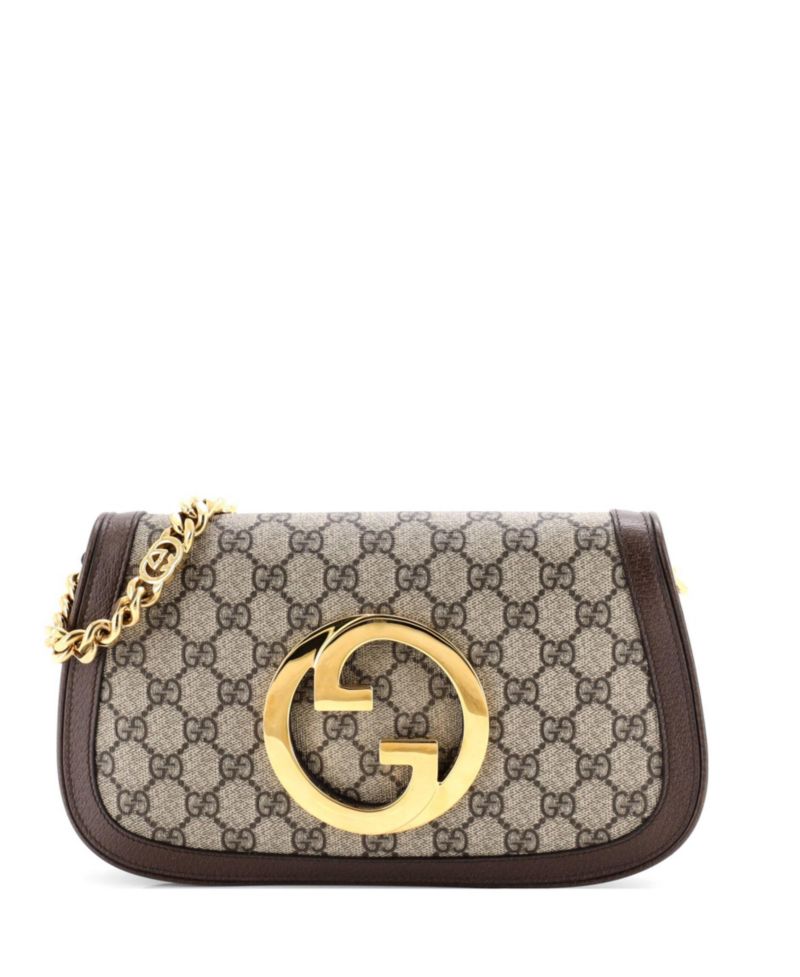 Small Blondie NM Chain Flap Bag GG Coated Canvas
