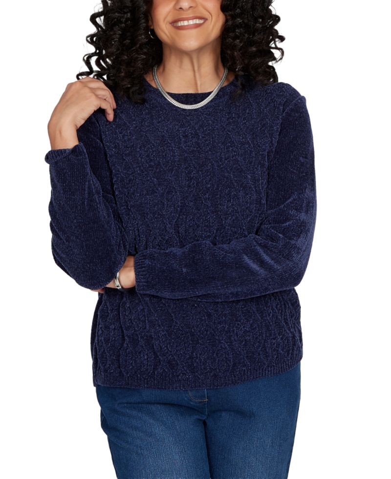 Women's Classic Cable Pullover Chenille Sweater