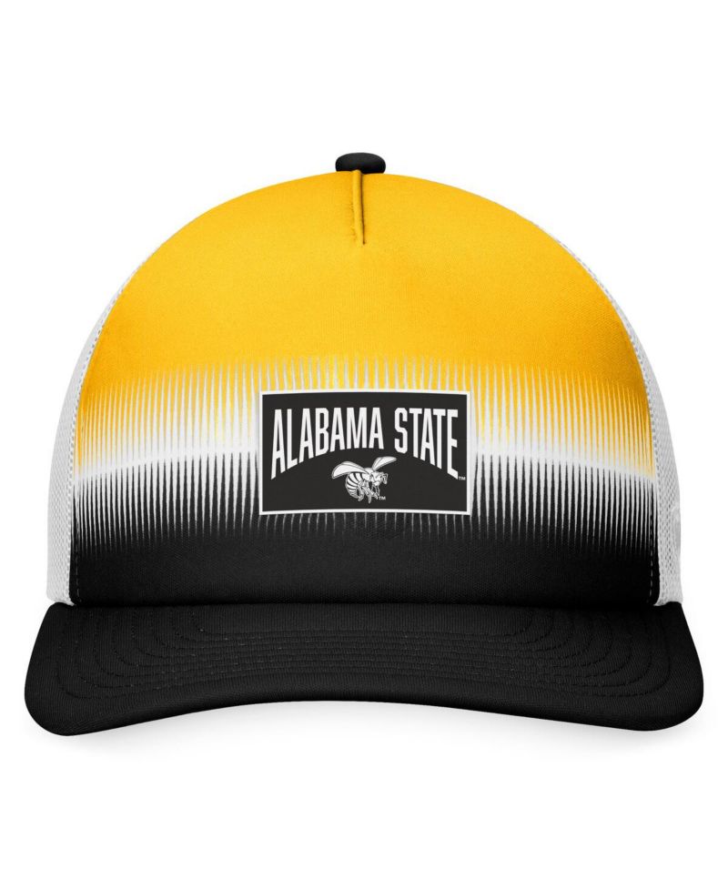 Men's Black, Gold Alabama State Hornets Daybreak Foam Trucker Adjustable Hat