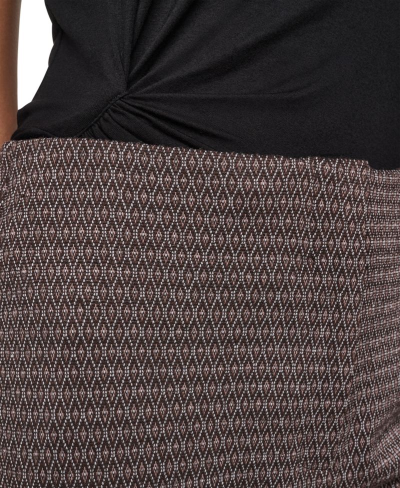 Petite Knit Diamond Jacquard Straight-Leg Pants