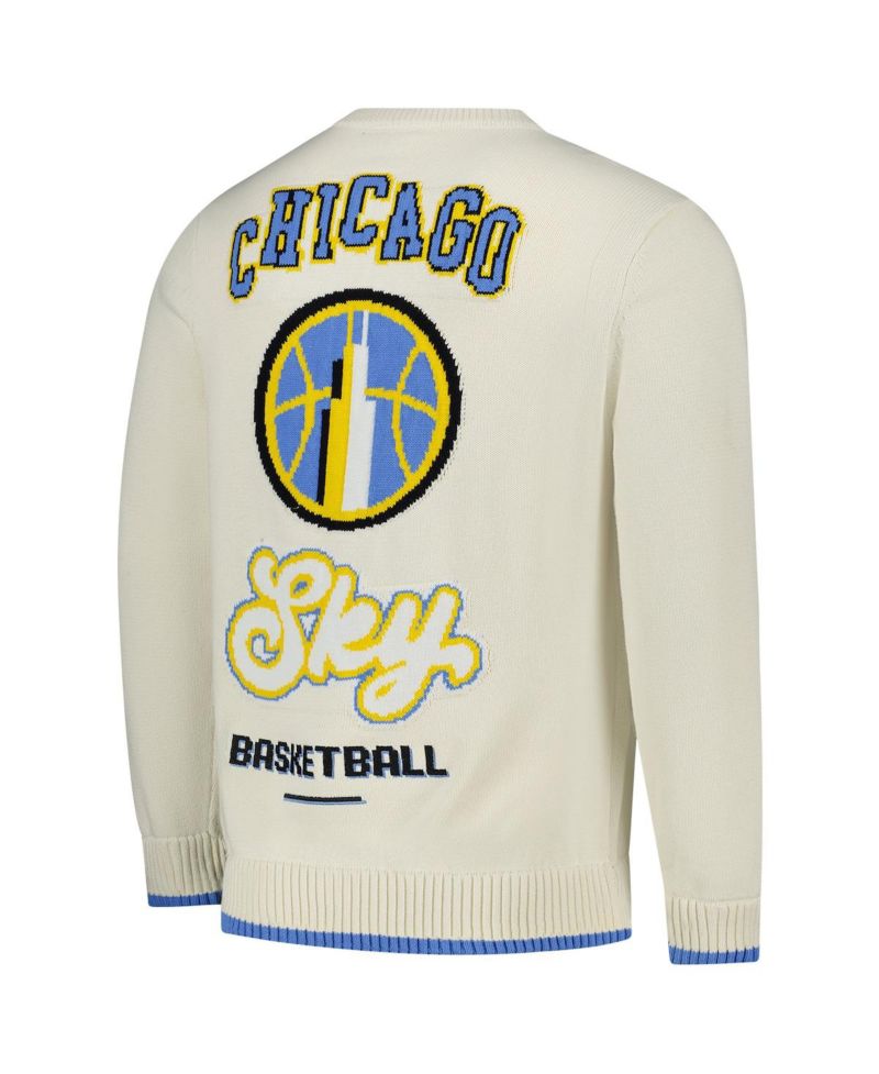 Men's and Women's Cream Chicago Sky Jacquard Pullover Sweater