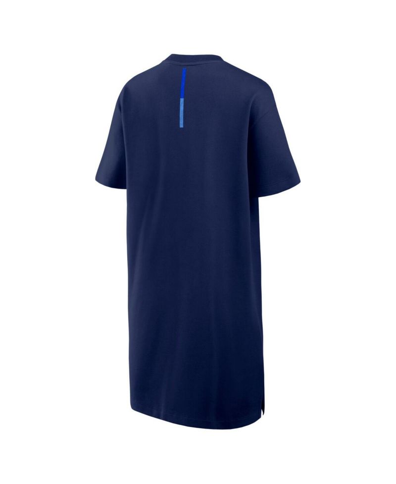 Women's Navy Michigan Wolverines Elements Go Tri-Blend T-Shirt Dress