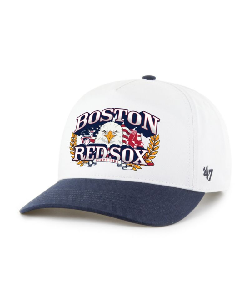 Men's White/Navy Boston Red Sox Americana Eagle Hitch Adjustable Hat