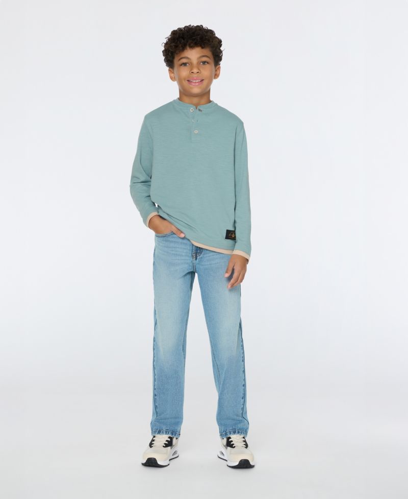 Big Boys Slub Jersey Henley T-Shirt
