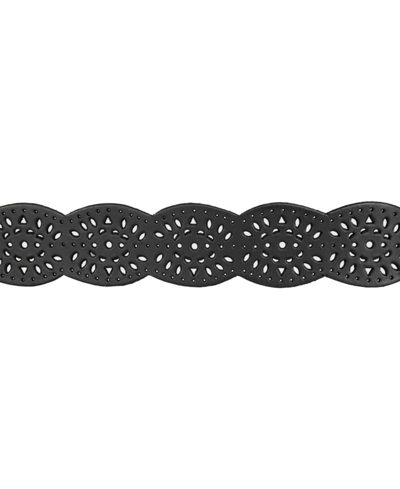 Women's Perforated Scalloped Edge Leather Belt