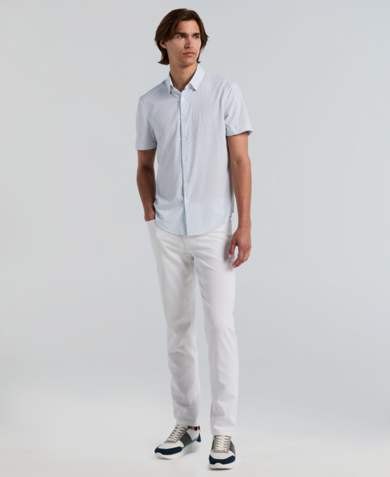 Men's Square Stripe Print Shirt