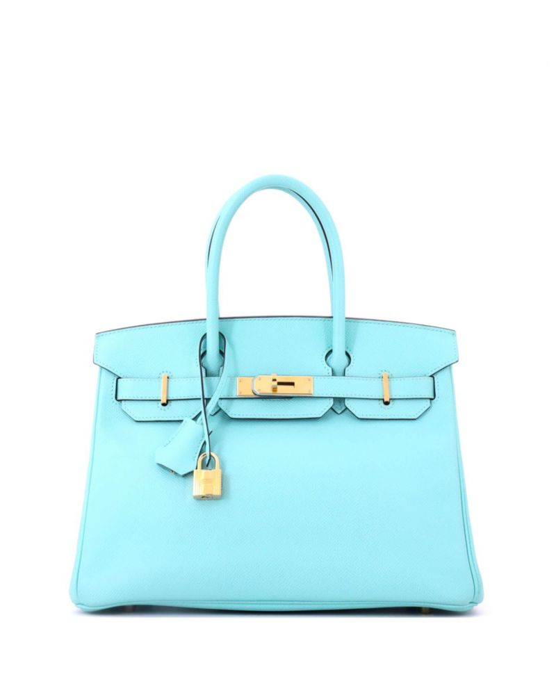 Birkin 30 Handbag Blue Epsom with Gold Hardware