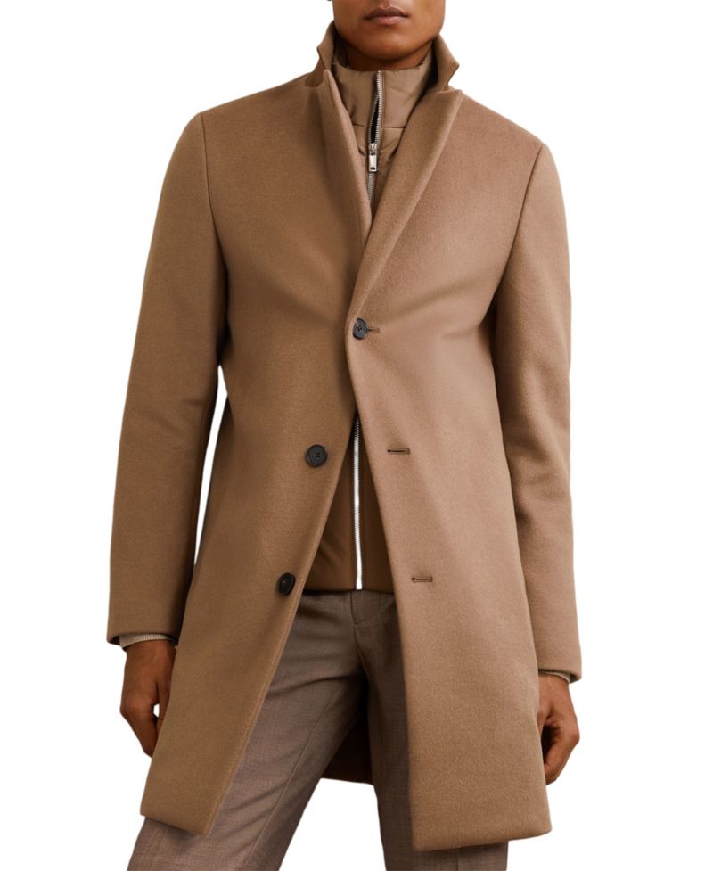 Men's Gable Wool-Blend Removable Padded Gilet Overcoat