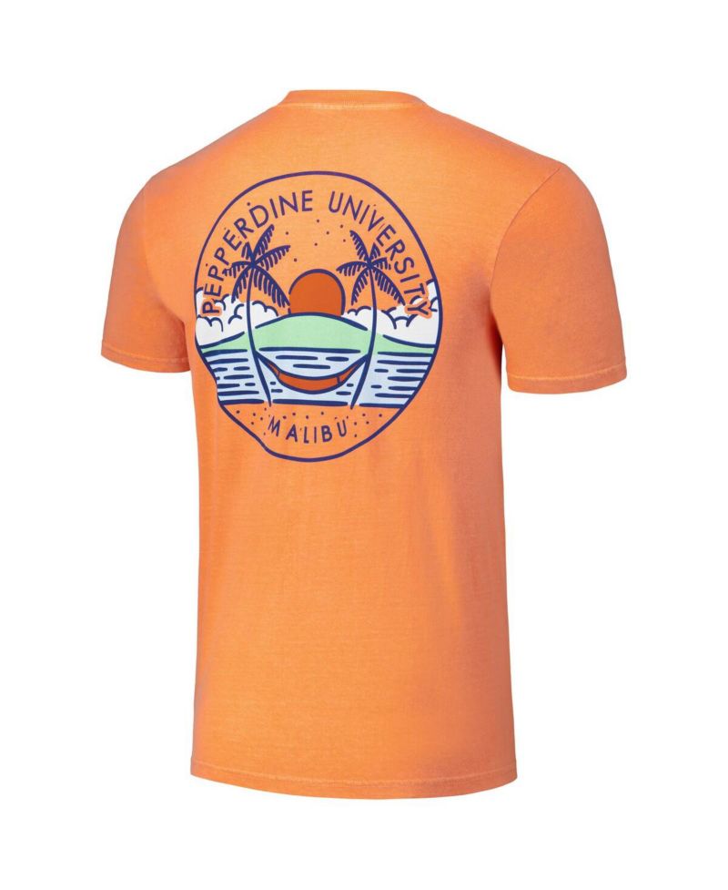 Men's and Women's Orange Pepperdine Waves Scenic Comfort Colors T-Shirt