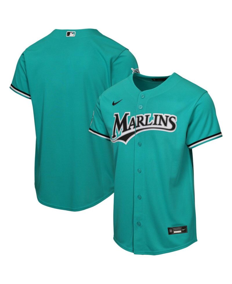 Big Boys and Girls Teal Miami Marlins Alternate Stadium Jersey