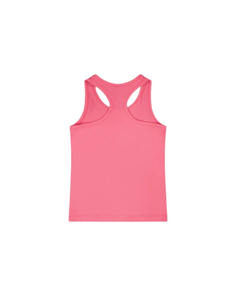 Toddler Girls Cotton Jersey Tank Top Pink with Screen Print