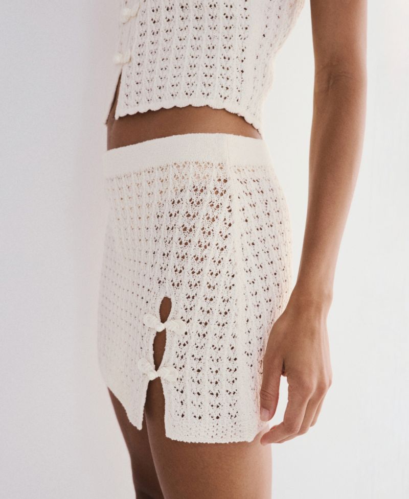Women's Short Crocheted Cotton Skirt