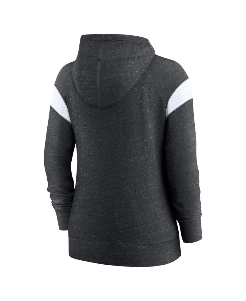 Women's Heather Black/White Arizona Cardinals Monaco Lightweight Full-Zip Hoodie