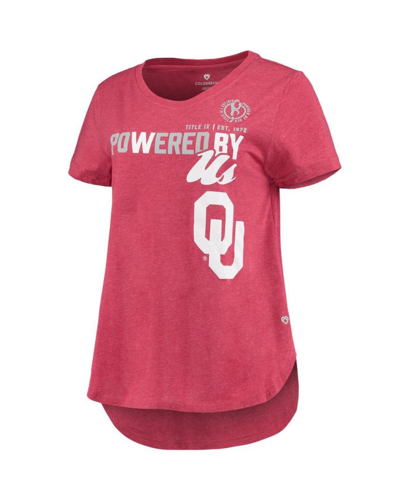 Women's Heathered Crimson Oklahoma Sooners PoWered By Title IX T-shirt