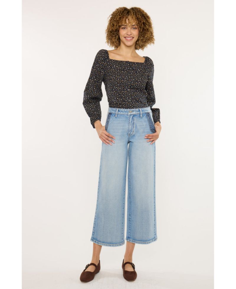 Women's Lorinne High Rise Cropped Wide Leg Jeans