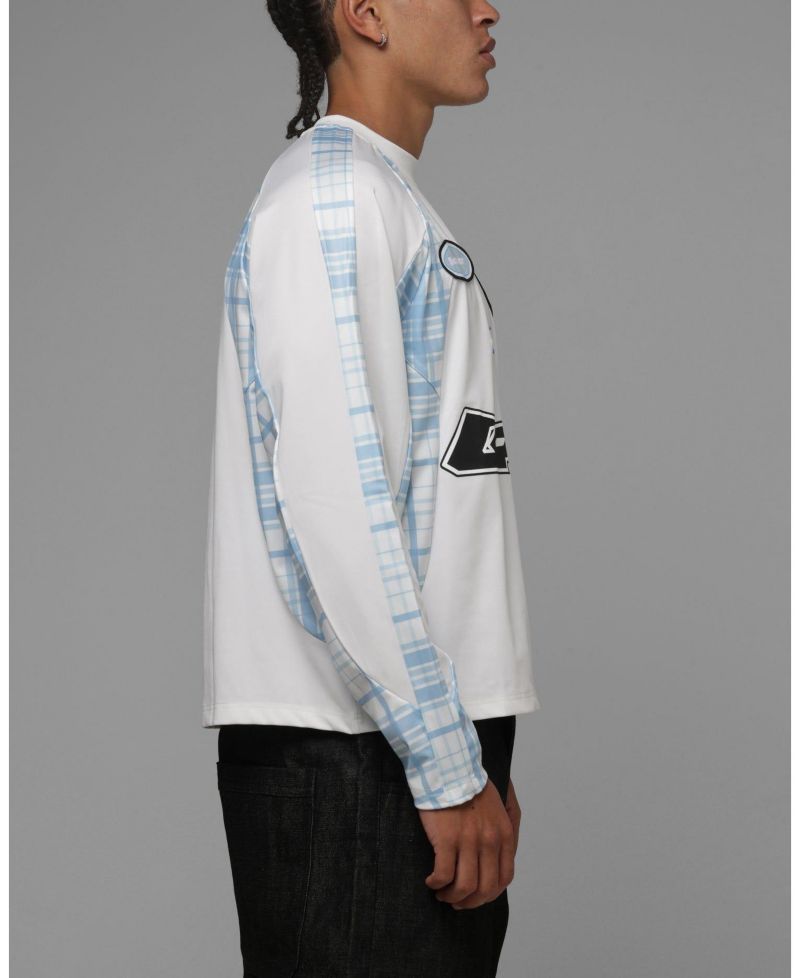 Men's World Wide Graphic Long-Sleeve Crew Neck Jersey