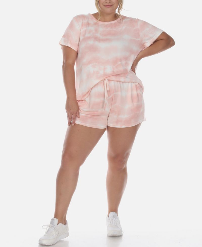 Plus Size 2 Piece Top Shorts Lounge Set