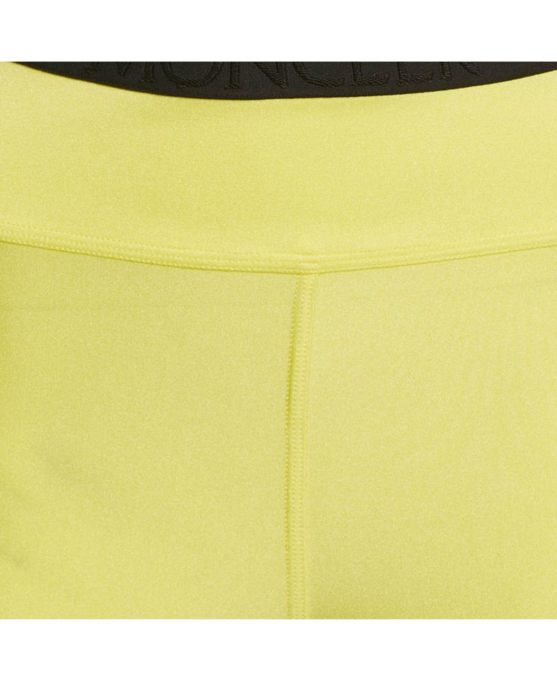Women's Yellow Logo Print Jersey Leggings