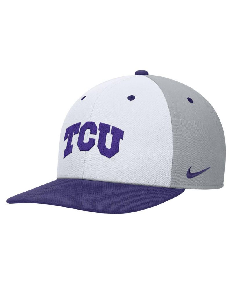 Men's White/Gray TCU Horned Frogs Pro Performance Snapback Hat