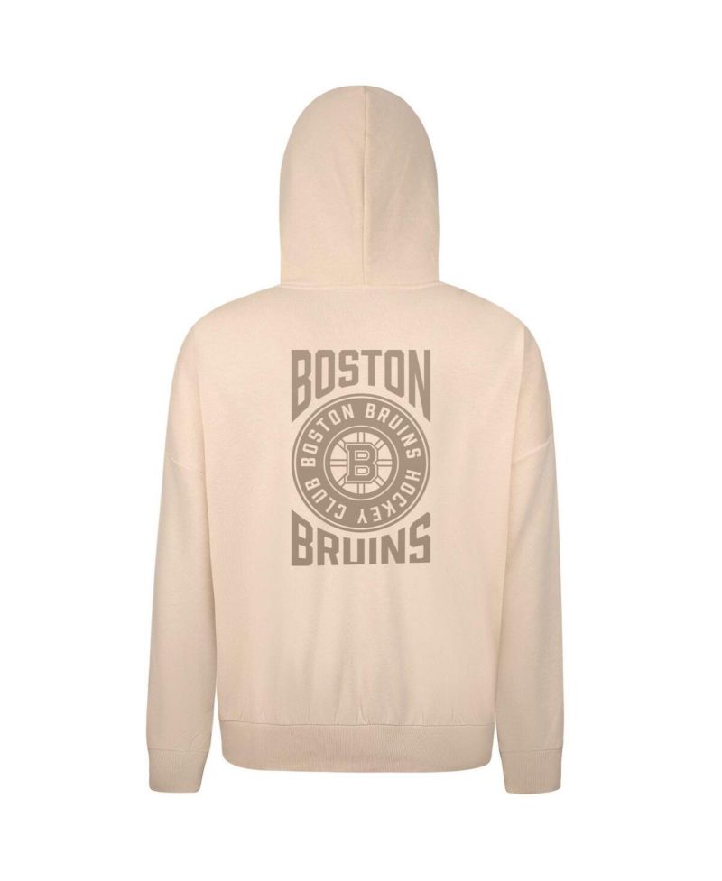 Men's Cream Boston Bruins Contact Stamp Pullover Hoodie